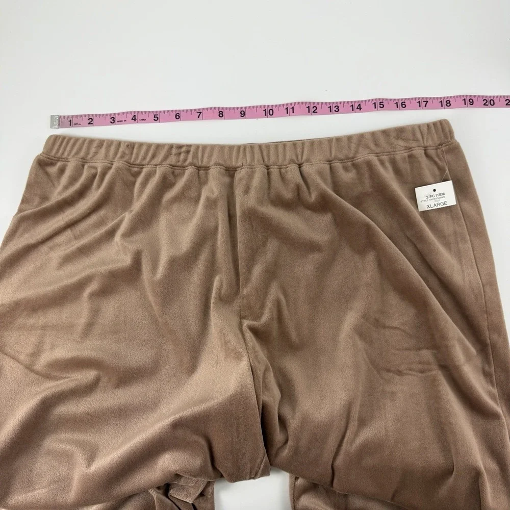 Inc International Concepts Pants Womens XL Tan Velour Lounge Pajama PJs NWT Flaw